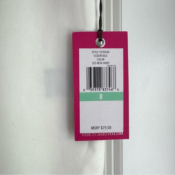 NWT Vince Camuto Ivory Side Zip Ankle Pants Polished Essentials Size 8 - Picture 6 of 6